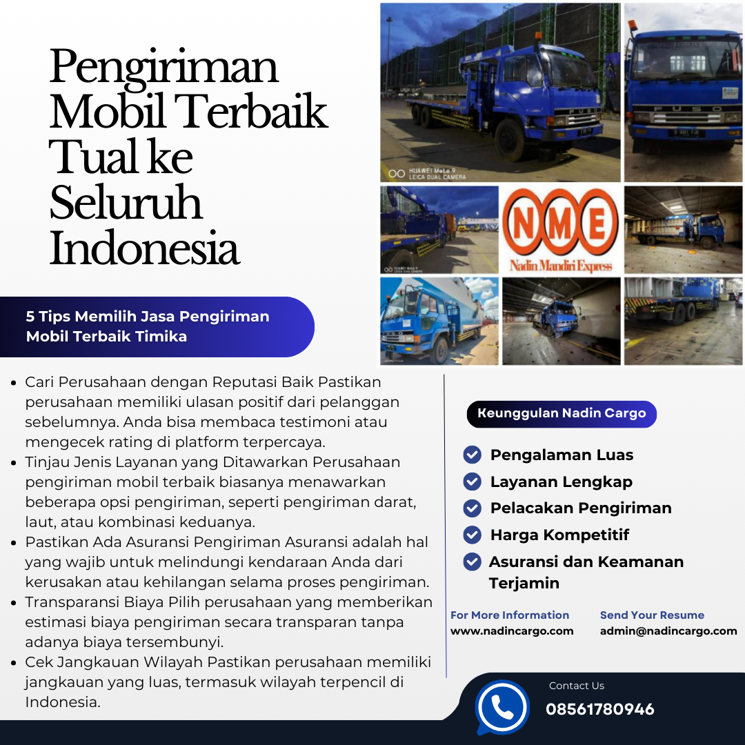 Pengiriman Mobil Terbaik Tual ke Seluruh Indonesia